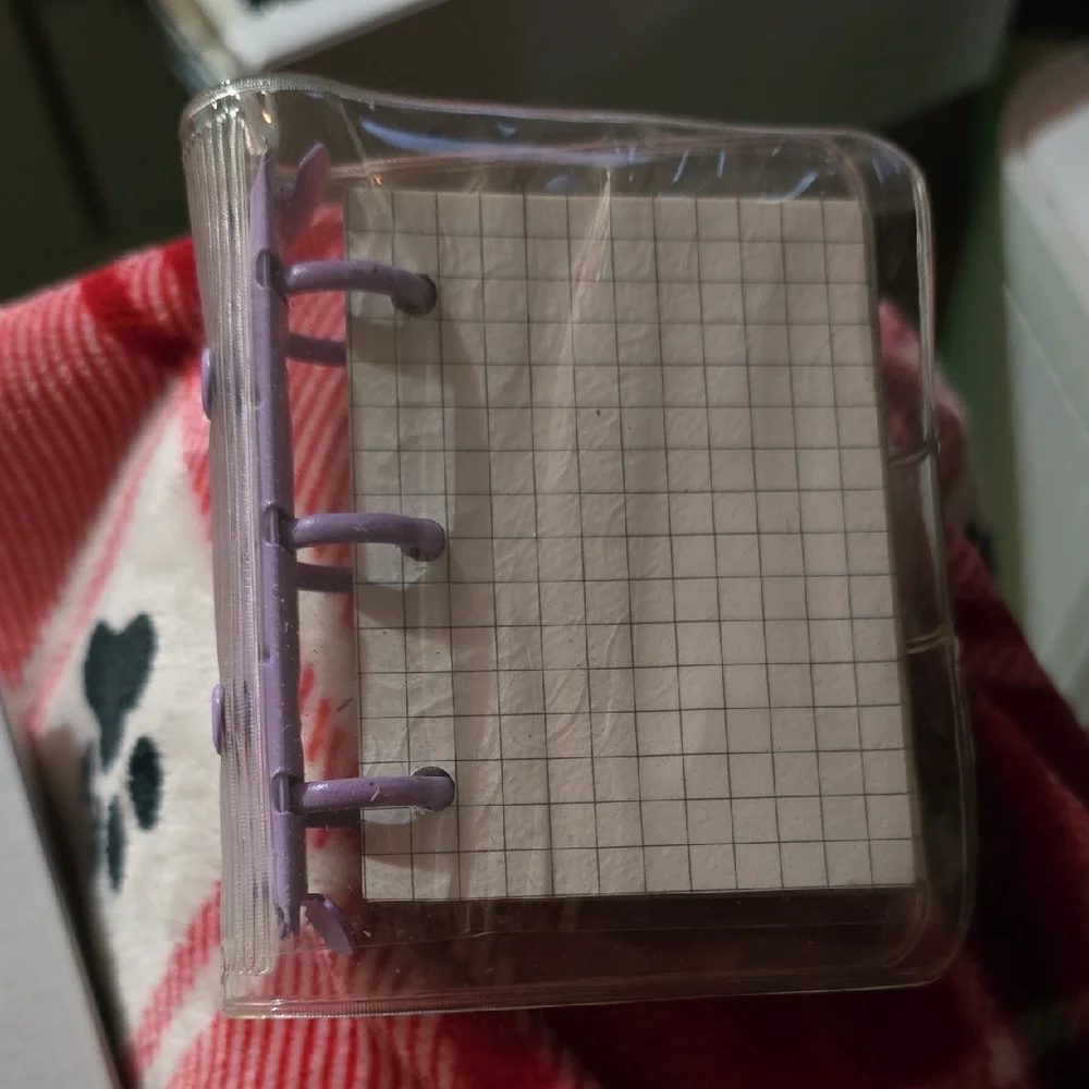 Mini Purple Binder with Grid Paper